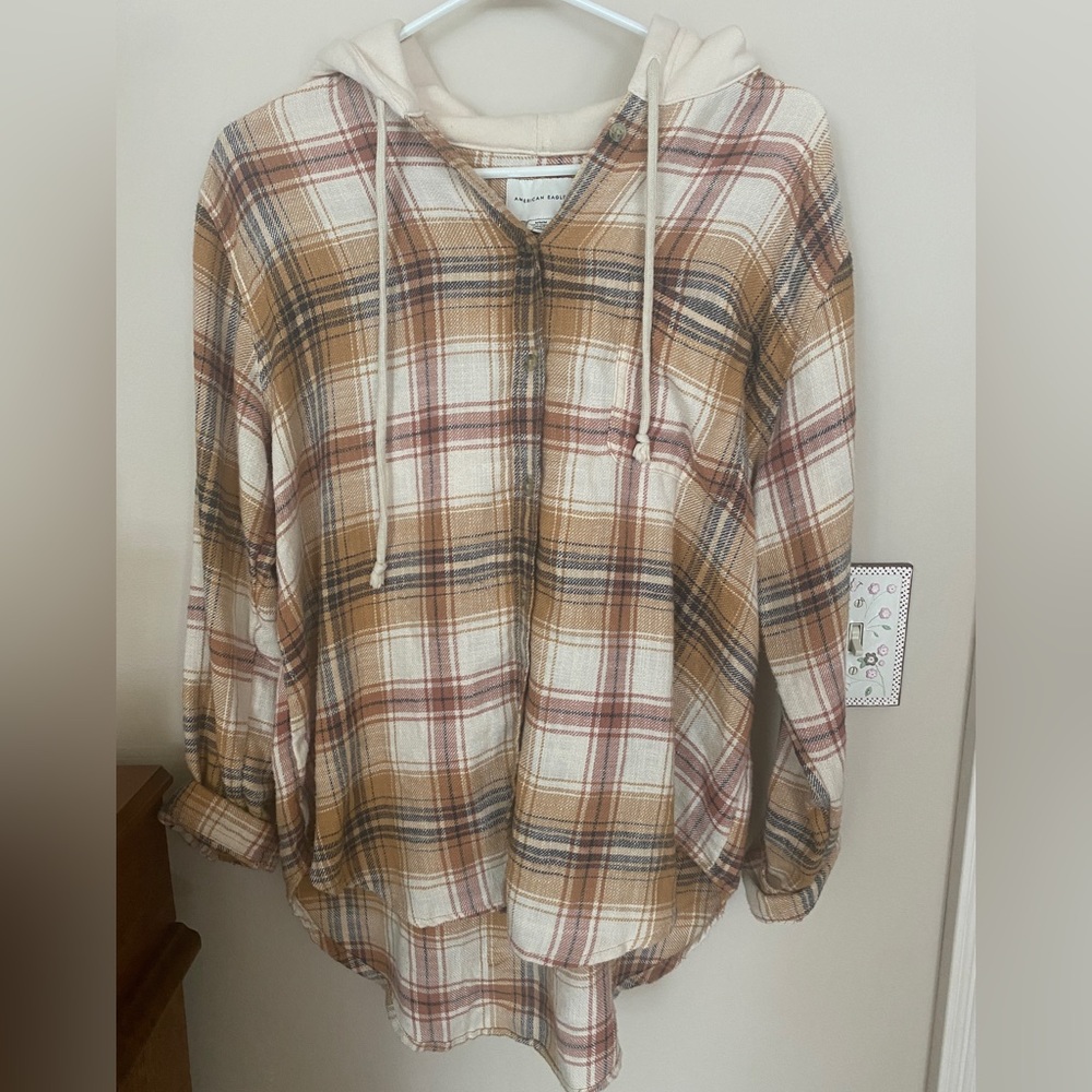 american eagle flannel hoodie